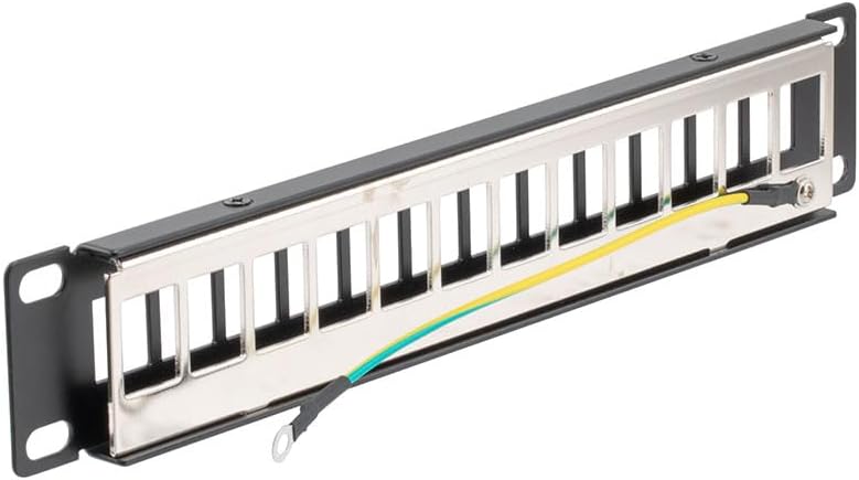NavePoint 10 Inch Wide 12-Port Modular Patch Panel, 1U, Black - Image 2